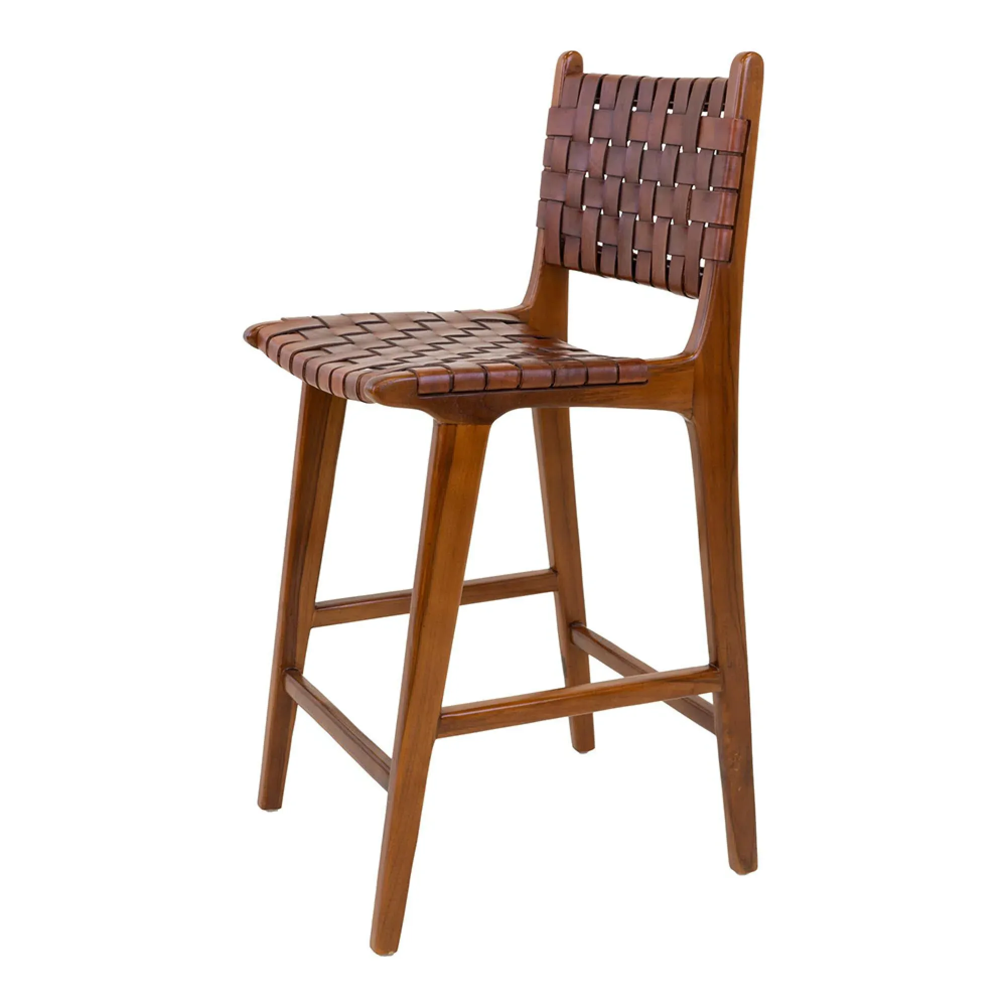 Perugia Counter Chair - Brown, Leather