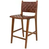 Perugia Counter Chair - Brown, Leather