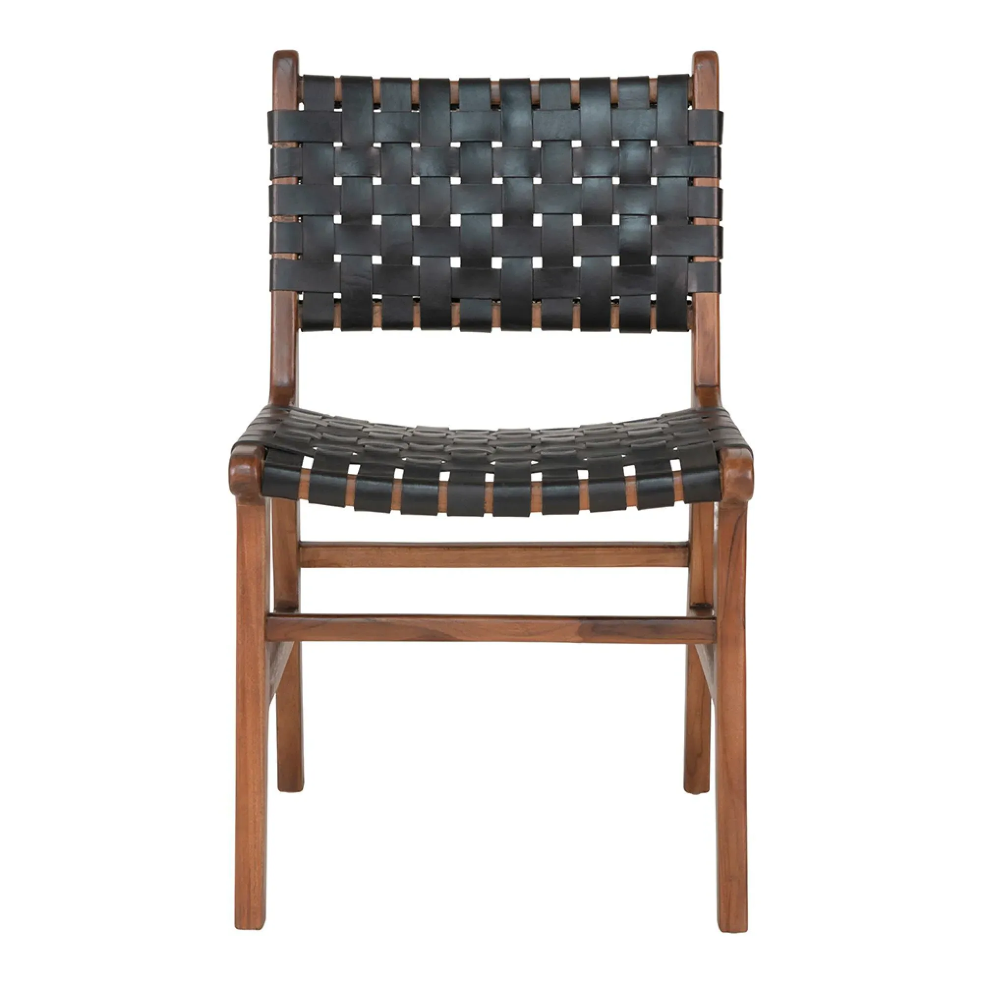 Perugia Dining Chair Set of 2 - Black, Leather