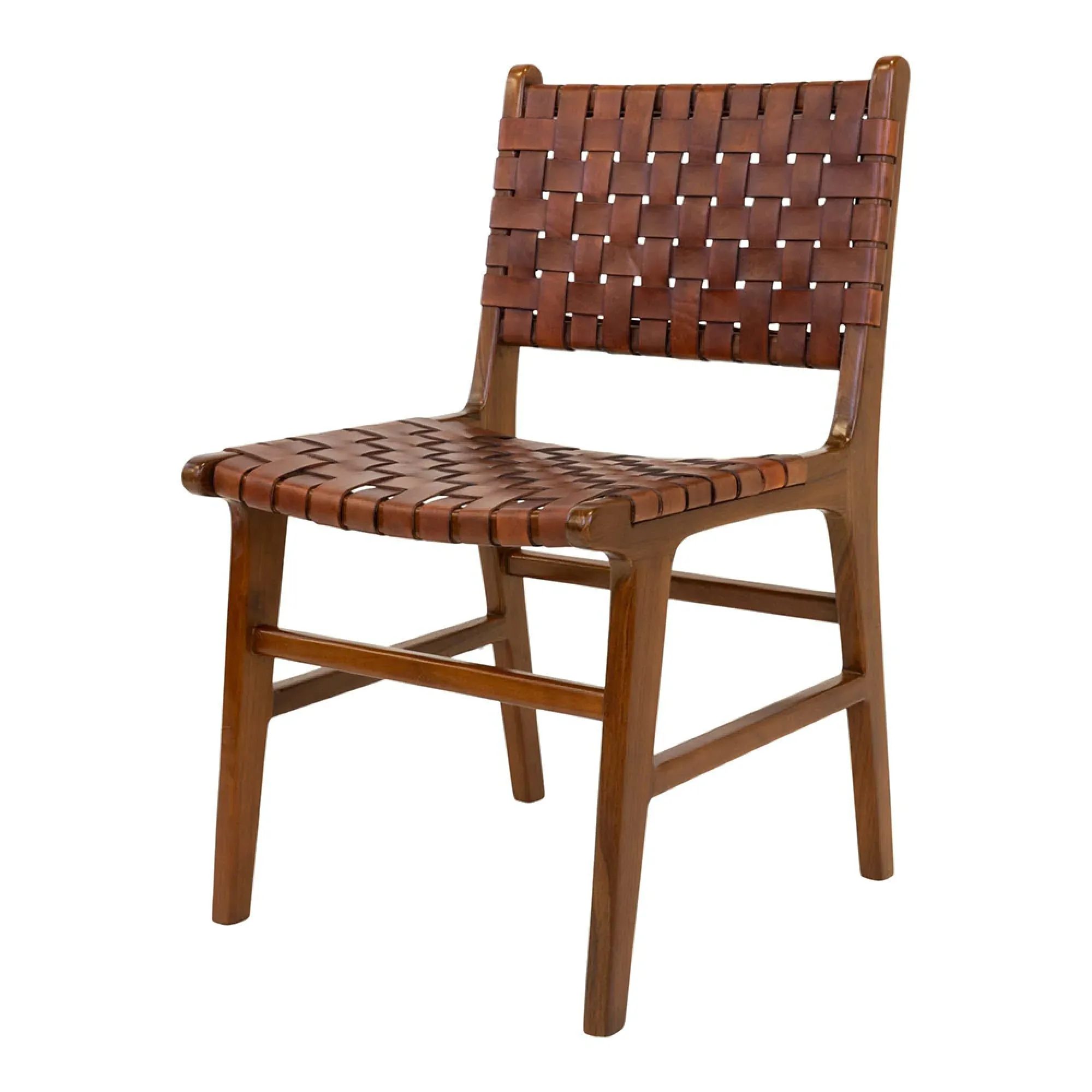 Perugia Dining Chair Set of 2 - Brown, Leather