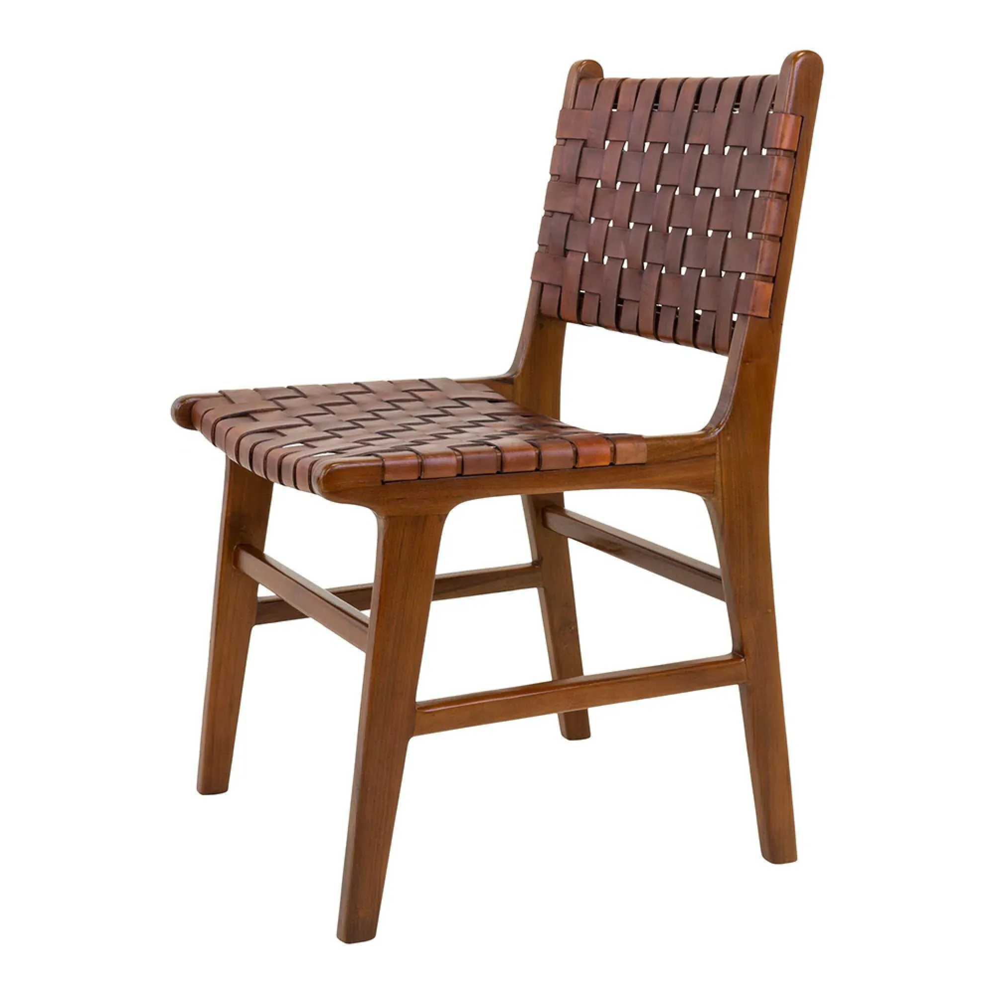 Perugia Dining Chair Set of 2 - Brown, Leather
