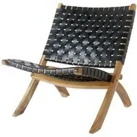 Perugia Folding Chair - Black, Leather