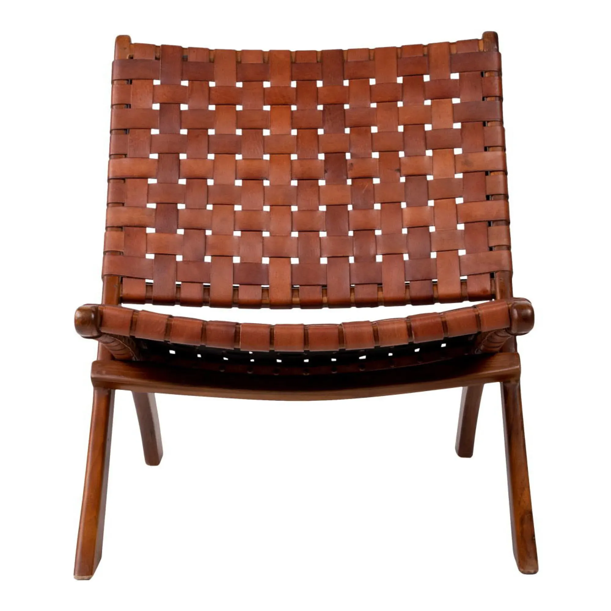 Perugia Folding Chair - Brown, Leather