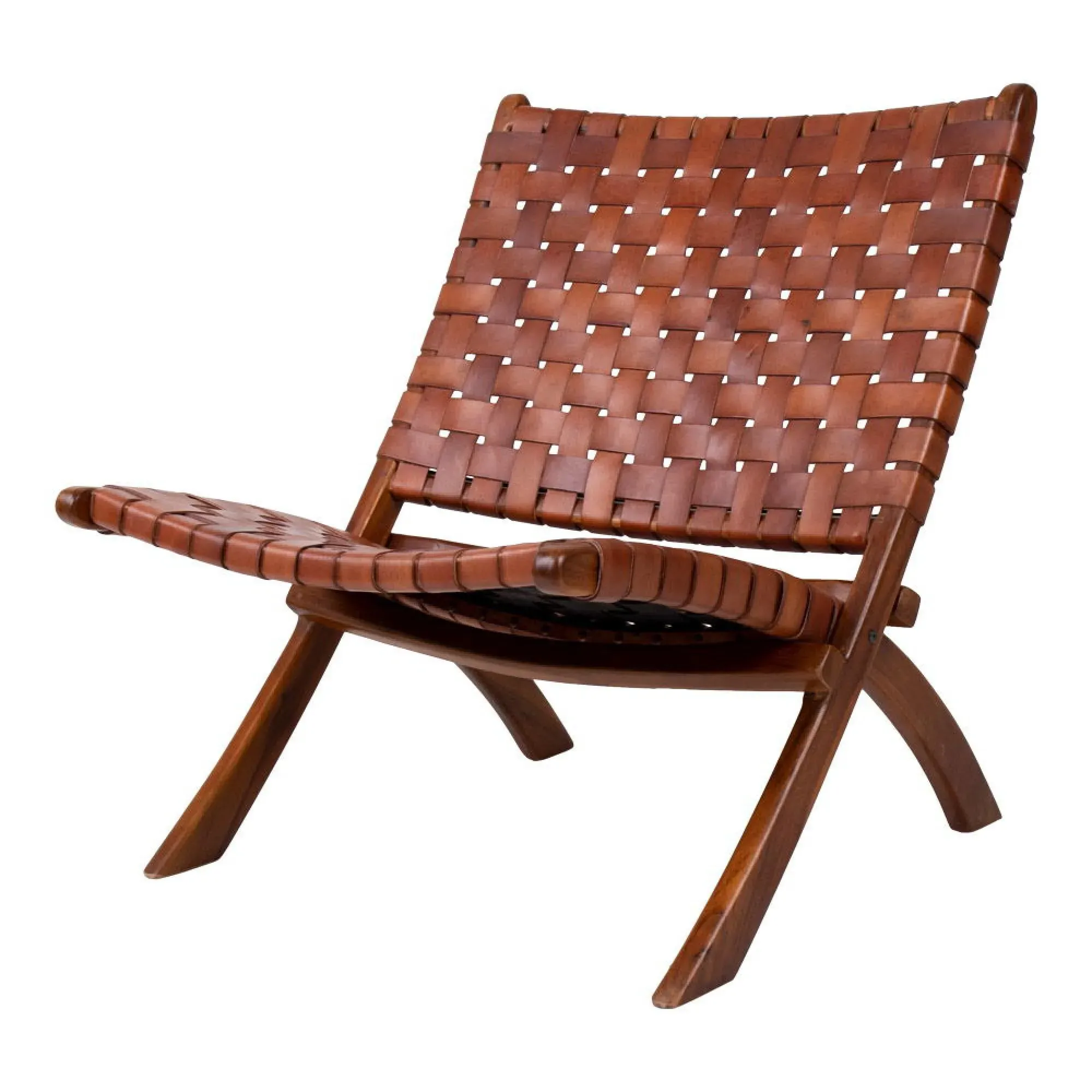 Perugia Folding Chair - Brown, Leather