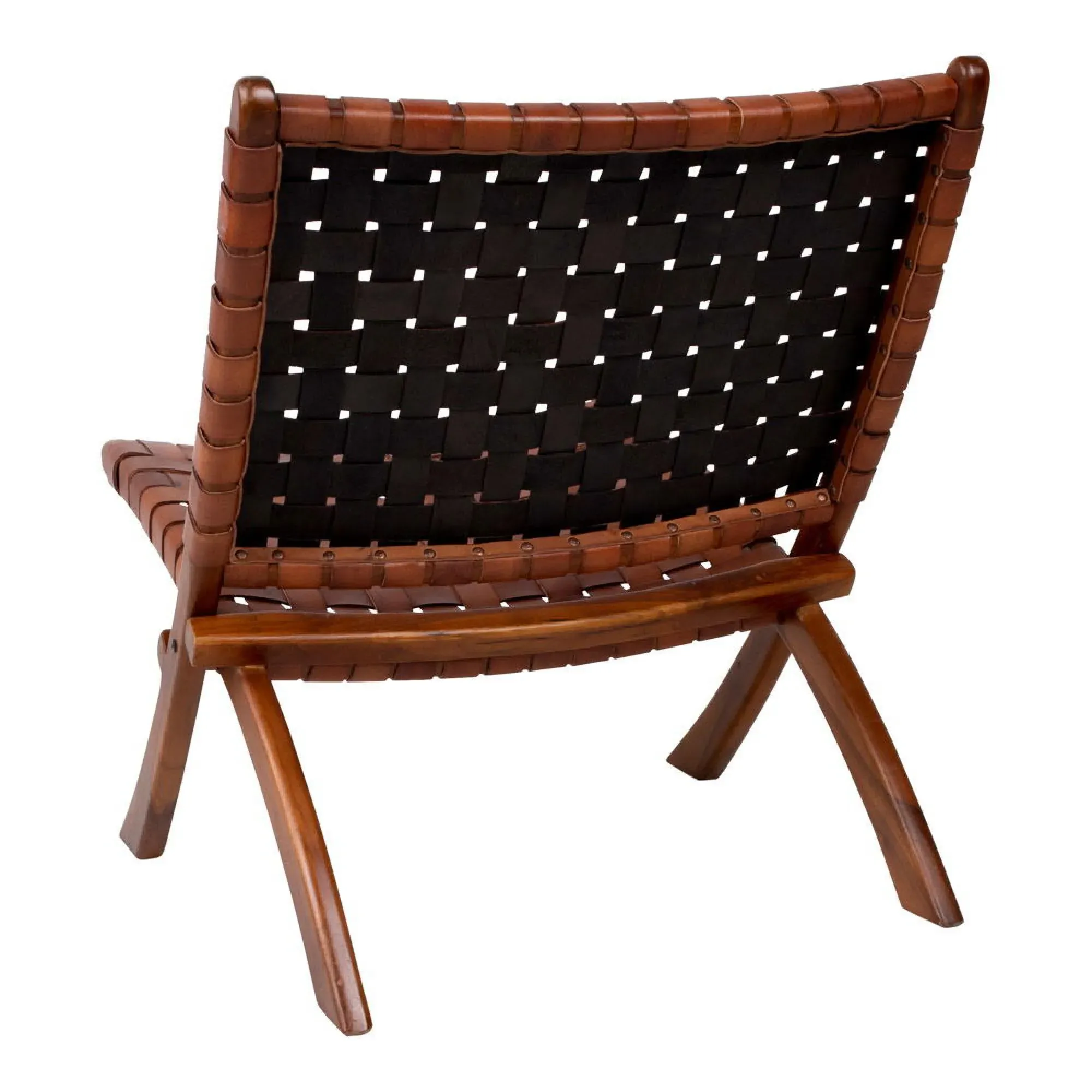 Perugia Folding Chair - Brown, Leather