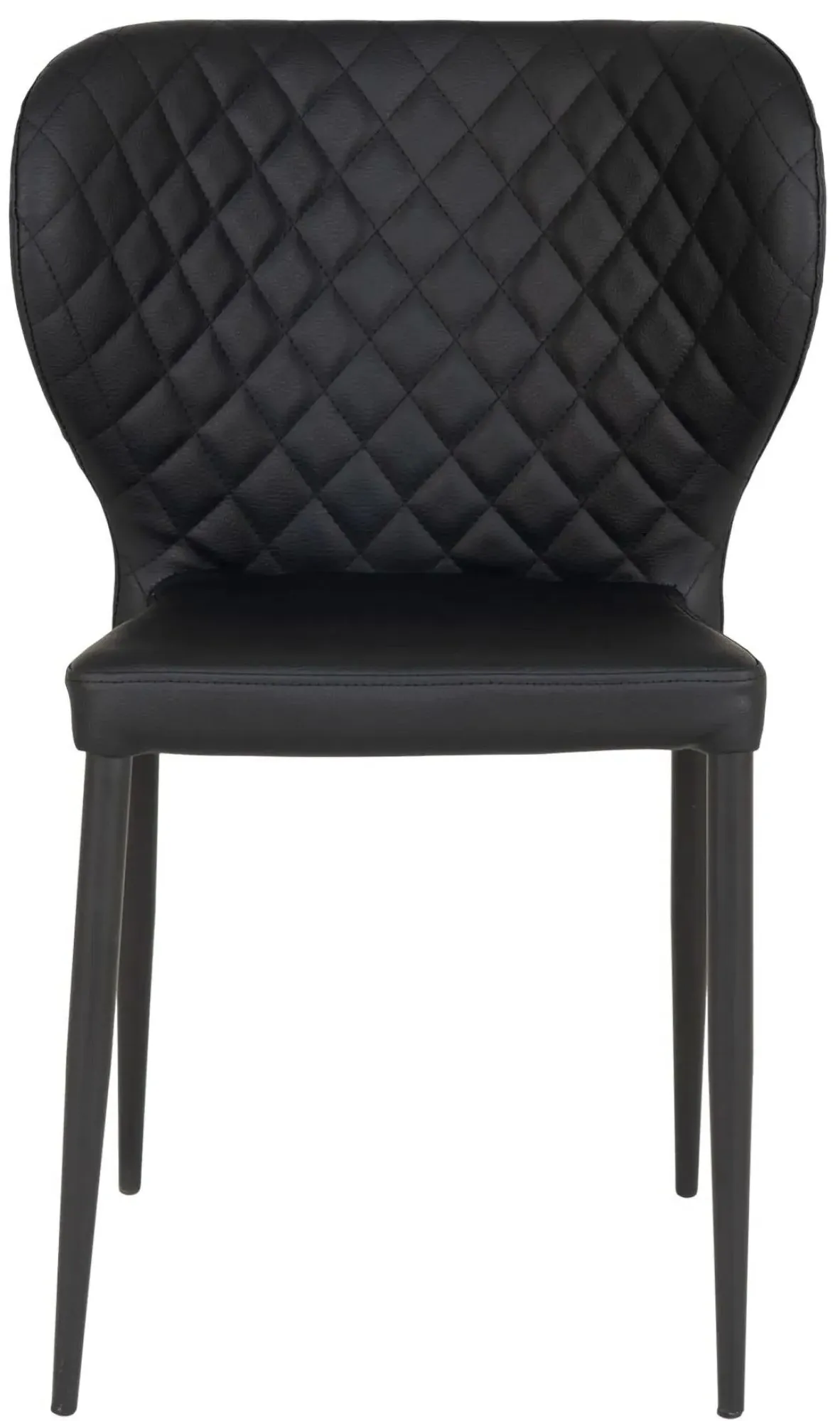 Pisa Dining Chair Set of 2 - Black, Faux Leather