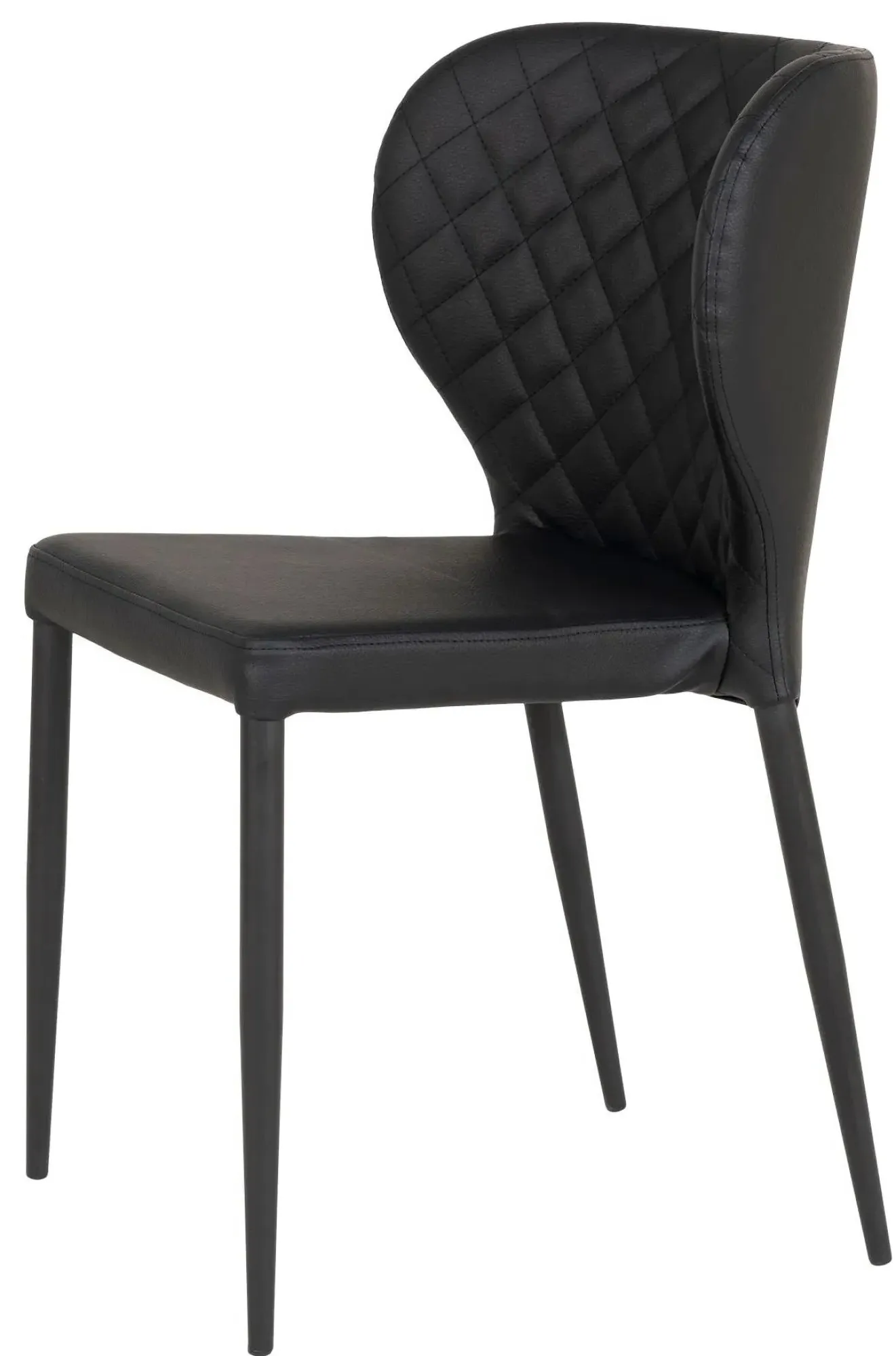 Pisa Dining Chair Set of 2 - Black, Faux Leather