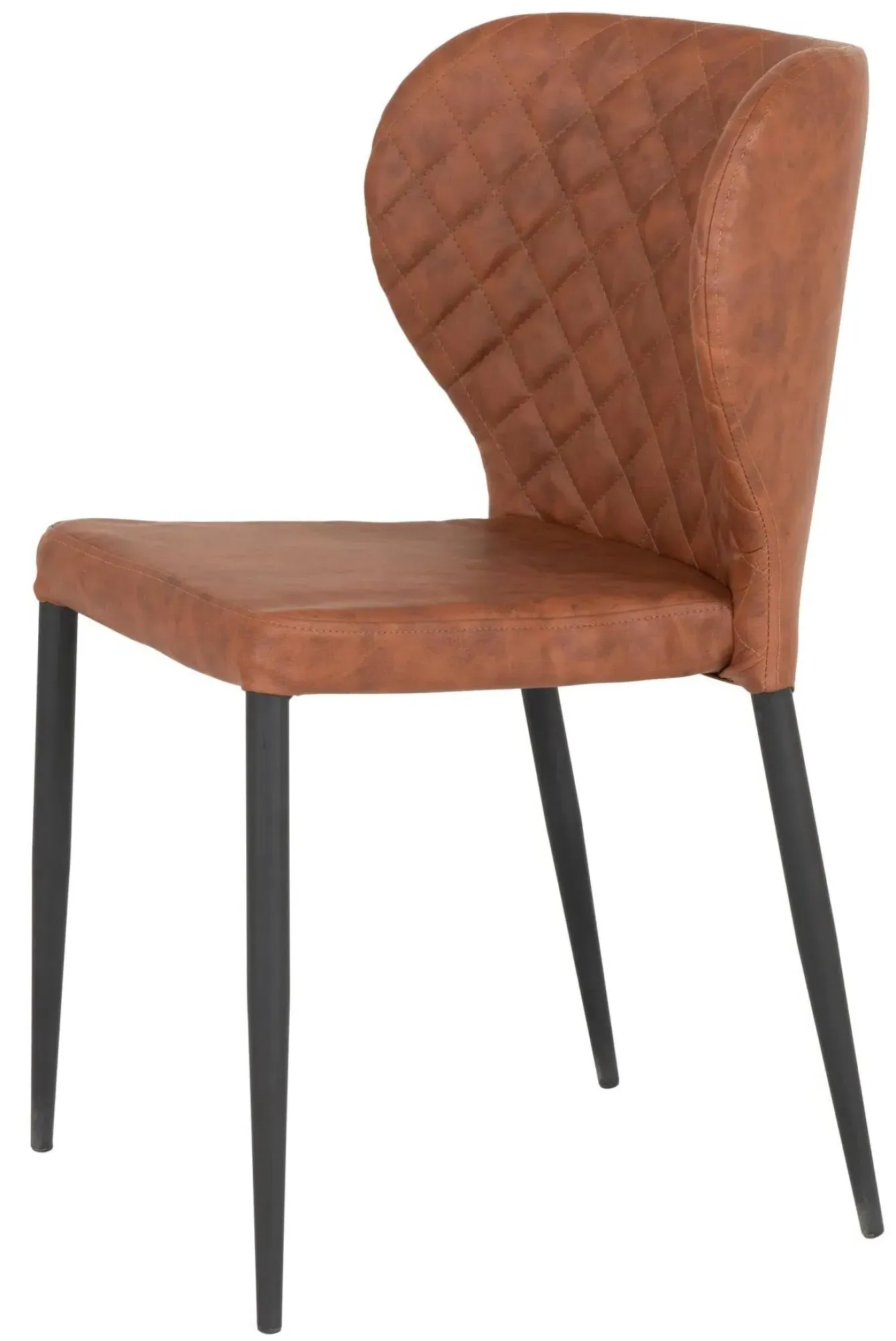 Pisa Dining Chair Set of 2 - Brown, Faux Leather
