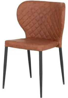 Pisa Dining Chair Set of 2 - Brown, Faux Leather