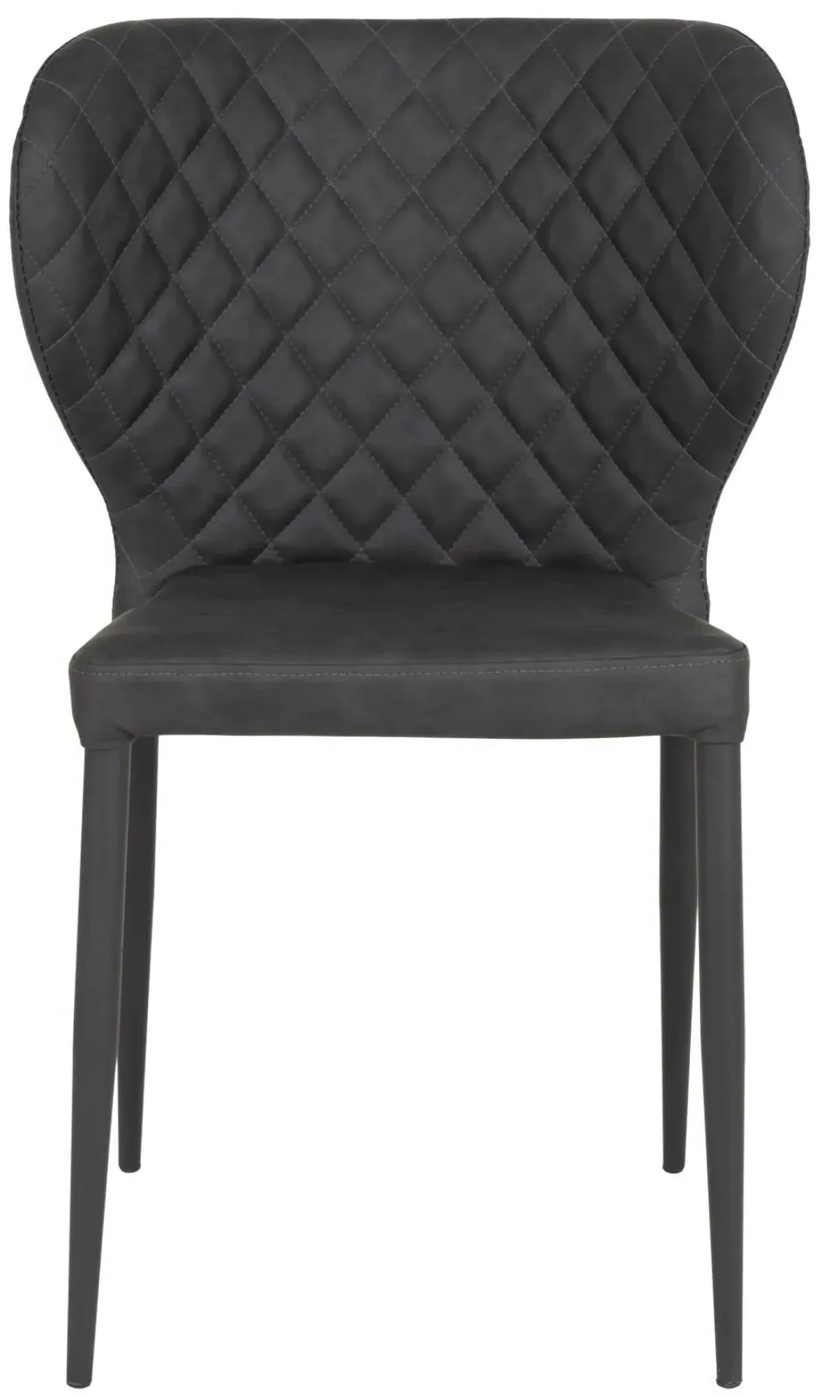 Pisa Dining Chair Set of 2 - Dark Grey, Faux Leather