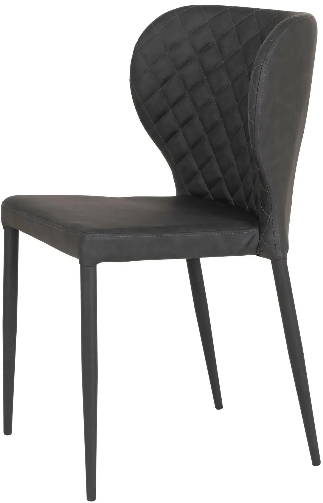 Pisa Dining Chair Set of 2 - Dark Grey, Faux Leather
