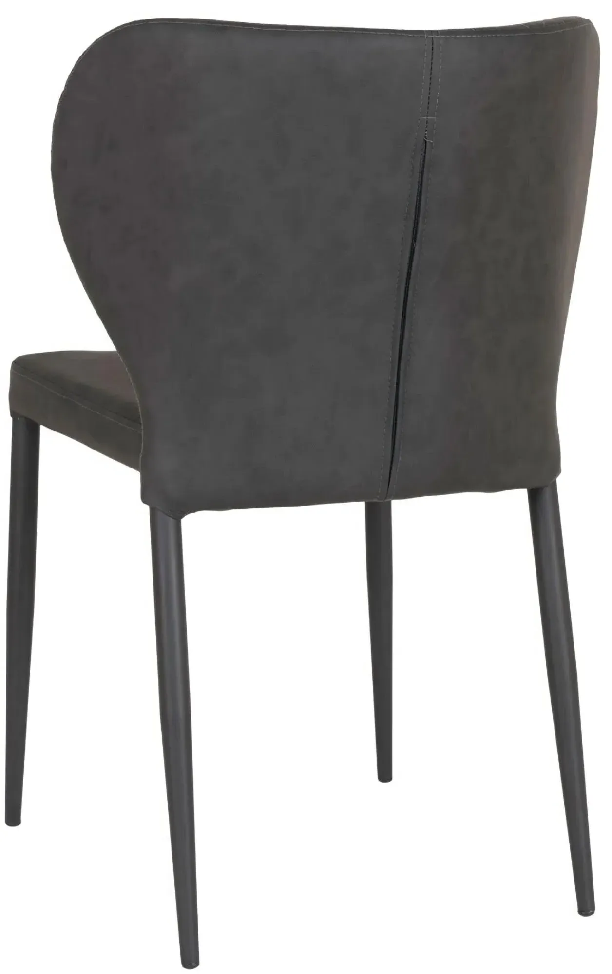 Pisa Dining Chair Set of 2 - Dark Grey, Faux Leather