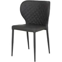 Pisa Dining Chair Set of 2 - Dark Grey, Faux Leather