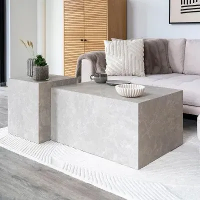 Prague Coffee Table - Beige, Marble Effect image