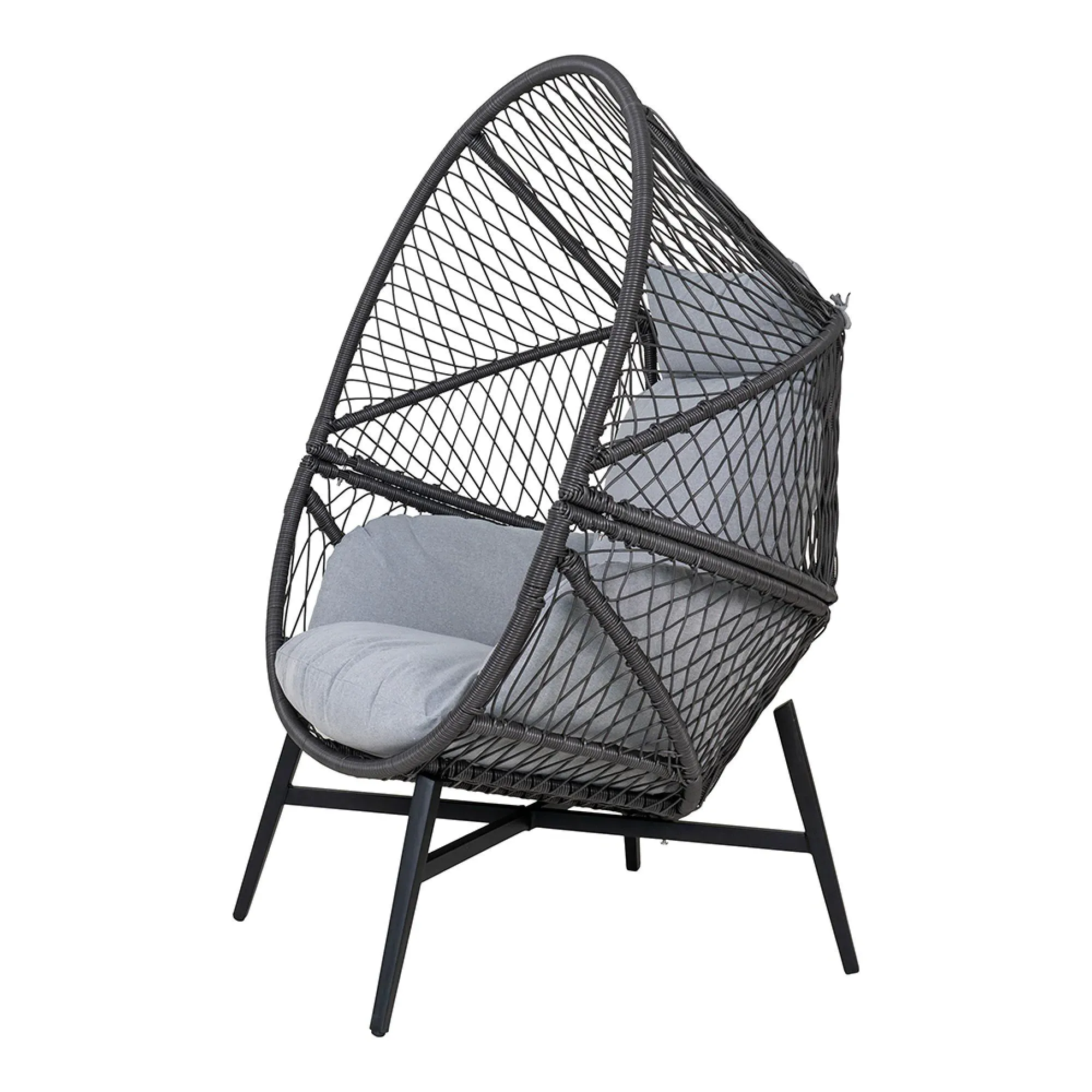 Rosario Garden Lounge Chair - Black, Metal