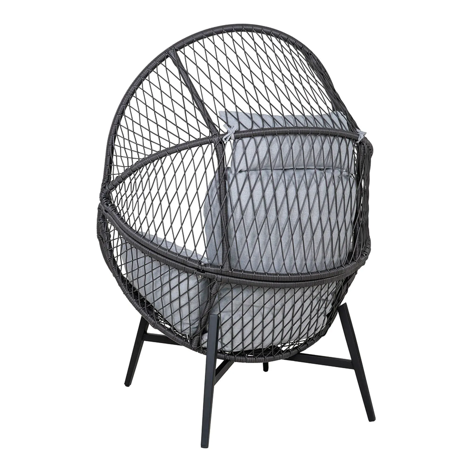 Rosario Garden Lounge Chair - Black, Metal