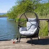 Rosario Garden Lounge Chair - Black, Metal