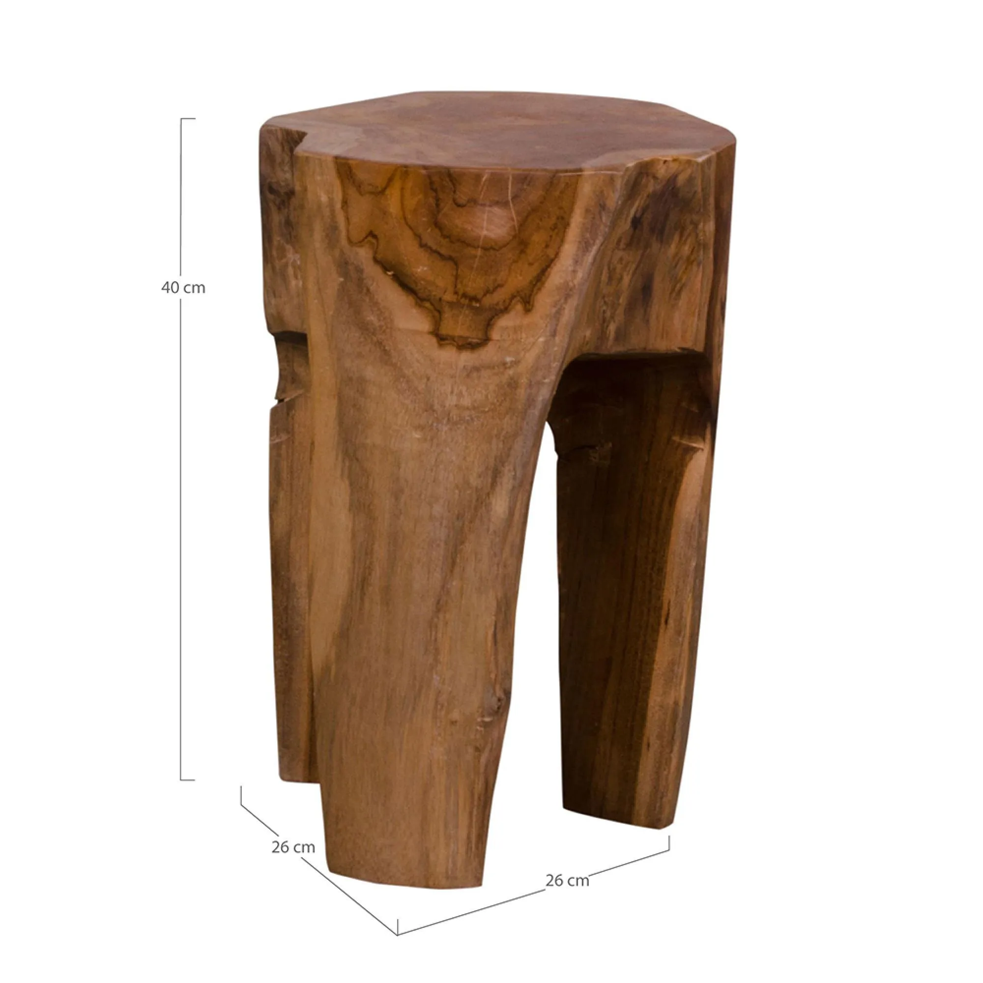 Rose Stool Set of 2 - Natural, Teak Wood
