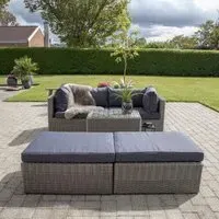 Rossi Lounge Set - Kubu, Fabric and Polyrattan