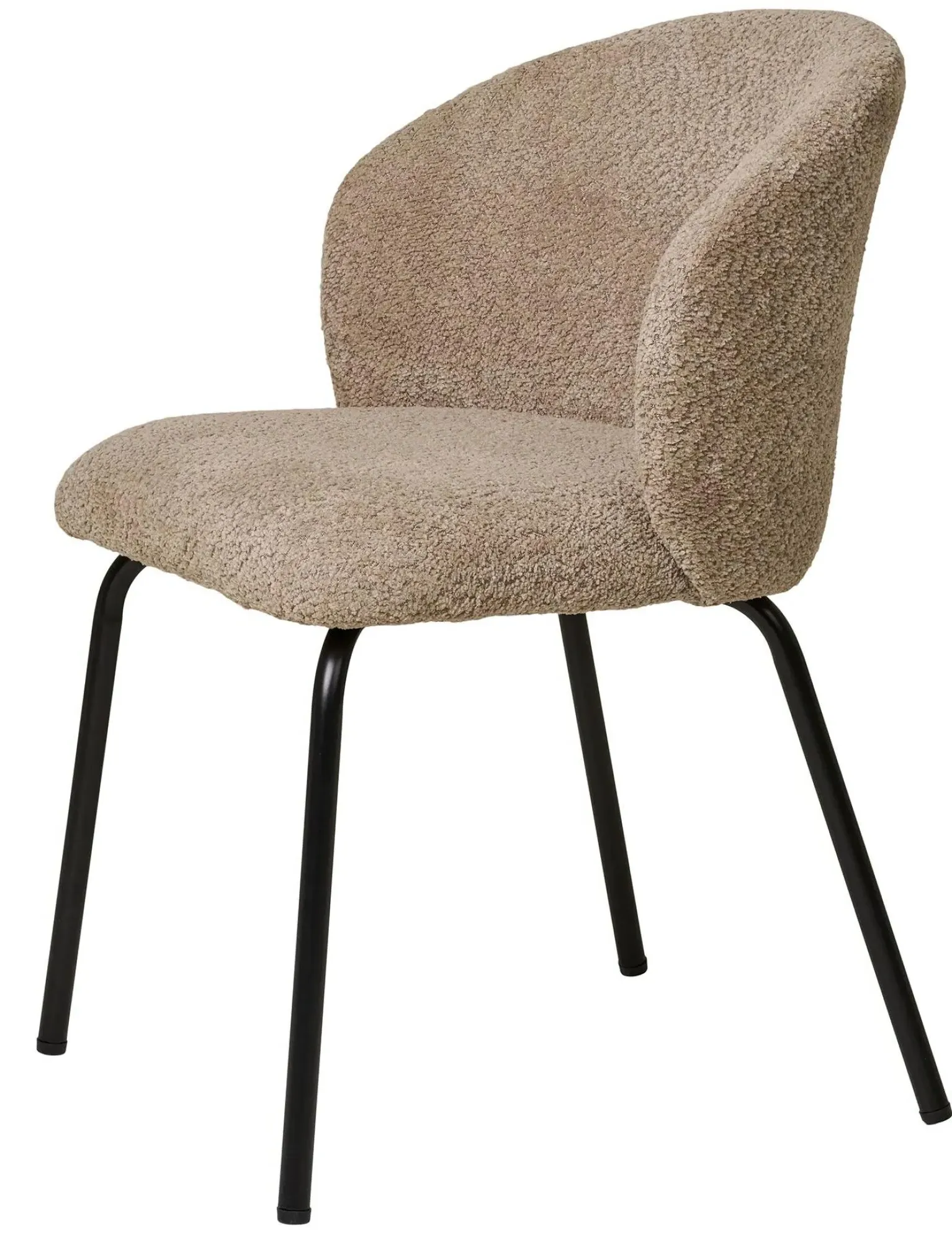 Safira Dining Chair - Beige, Boucle Fabric