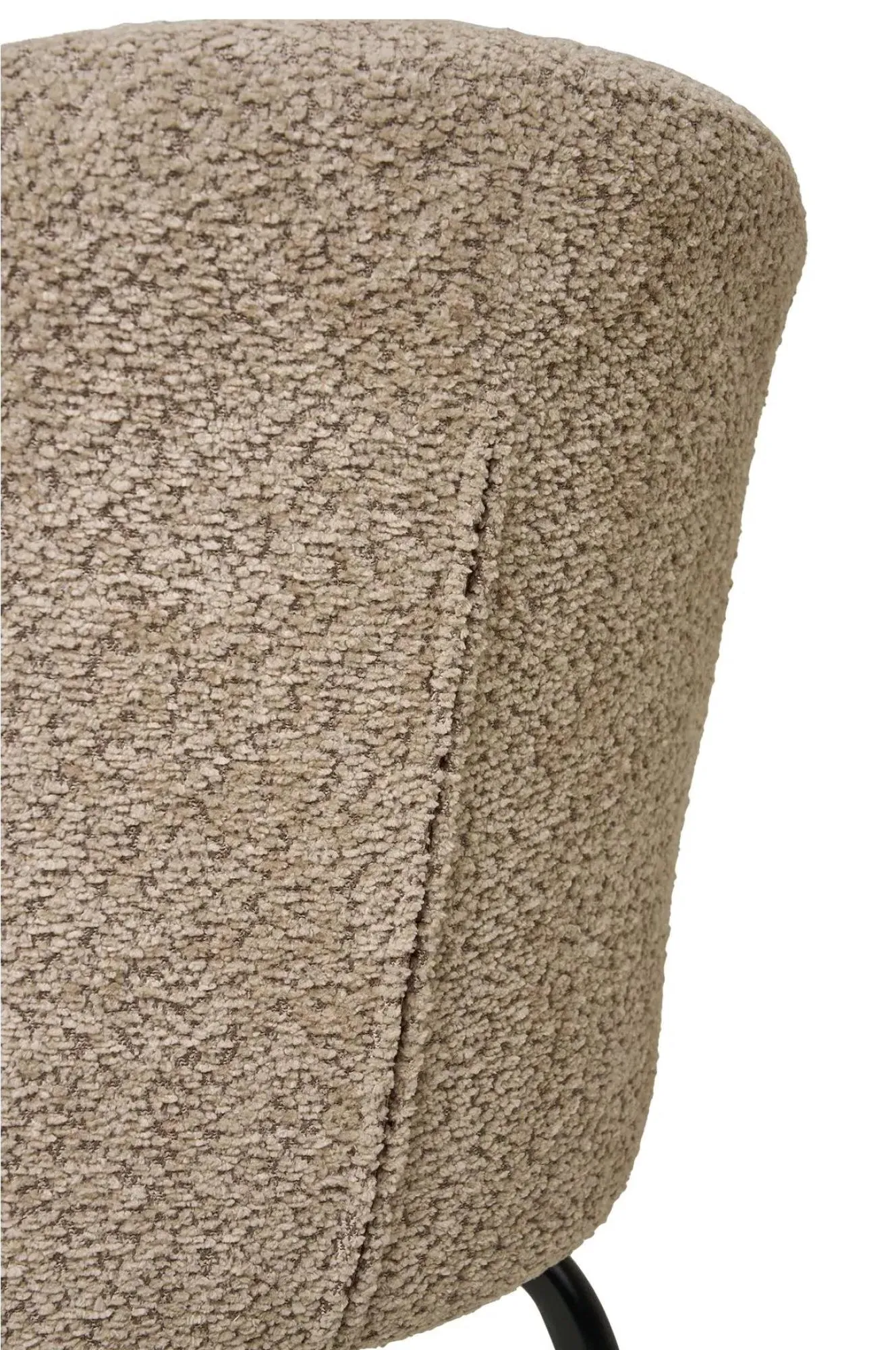 Safira Dining Chair - Beige, Boucle Fabric