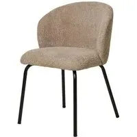 Safira Dining Chair - Beige, Boucle Fabric
