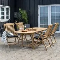 Salamanca Teak Wood Oval Extending Dining Table - Natural