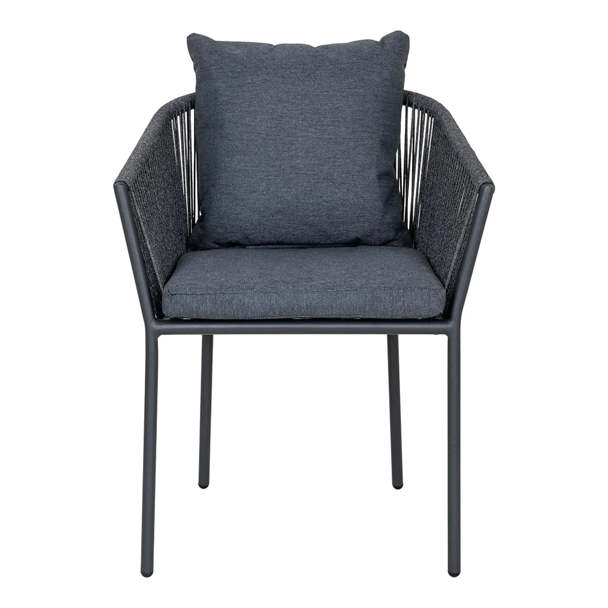 Salerno Metal Garden Dining Armchair - Black