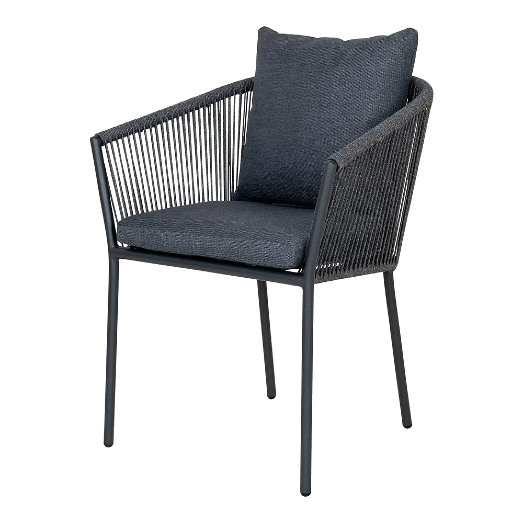Salerno Metal Garden Dining Armchair - Black