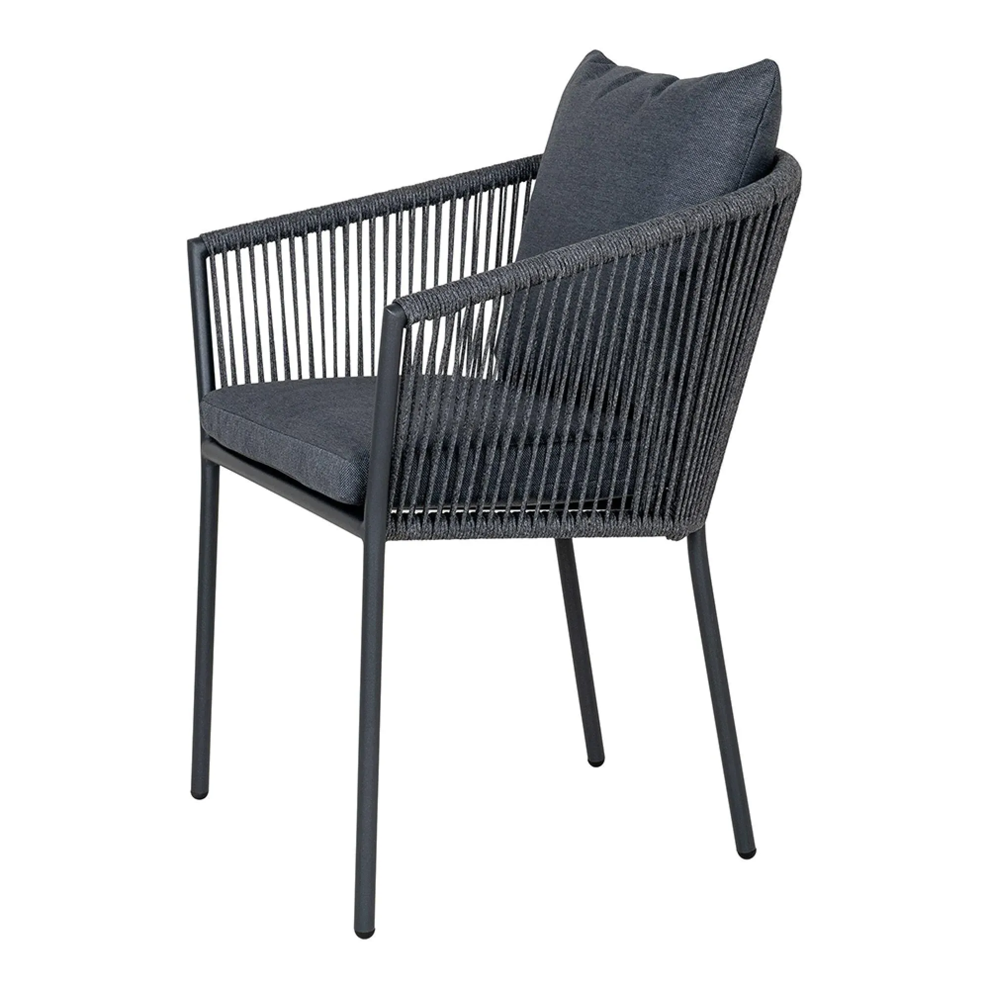 Salerno Metal Garden Dining Armchair - Black
