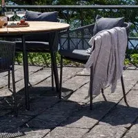 Salerno Metal Garden Dining Armchair - Black