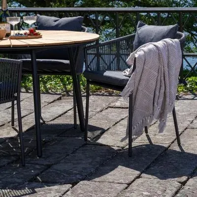 Salerno Metal Garden Dining Armchair - Black image