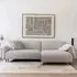 Salvador LHF Lounge Sofa with Black Legs - Light Grey, Boucle