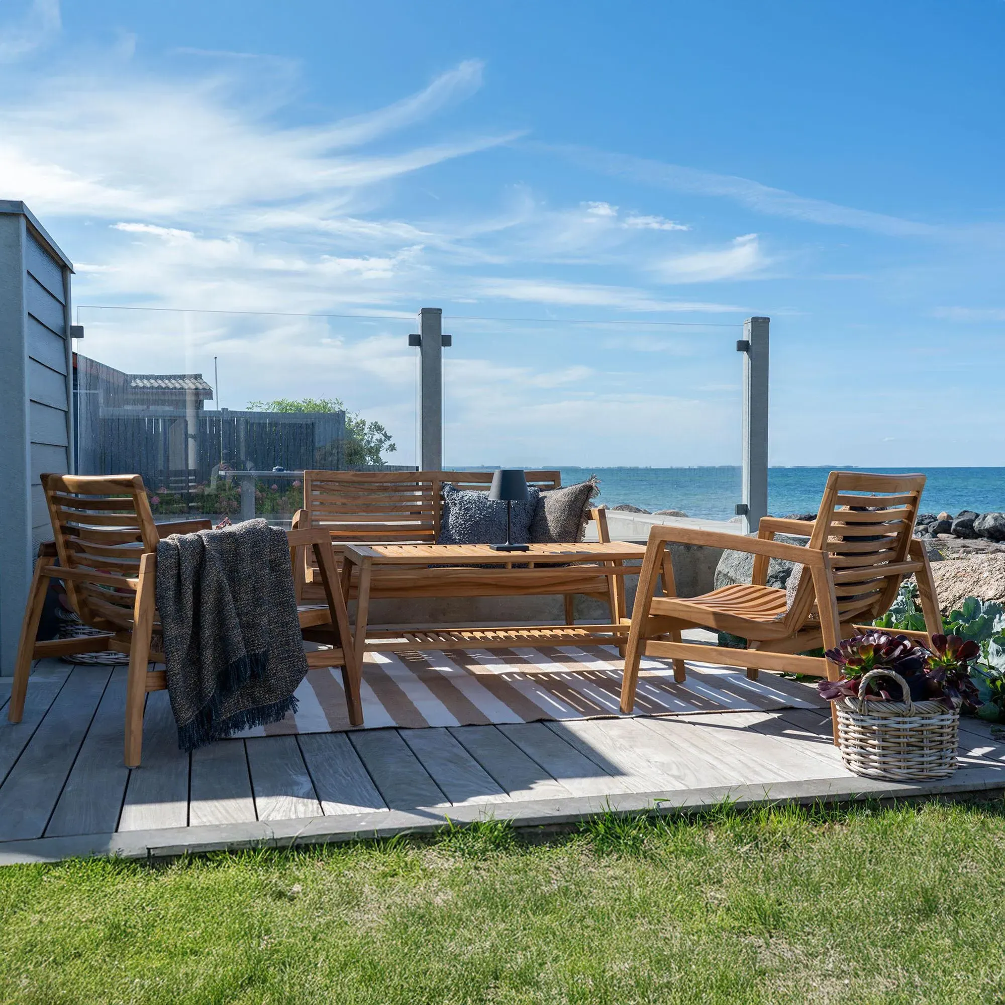 Santander Lounge Set - Natural, Teak Wood