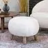 Savona Footstool - White, Faux Lambskin