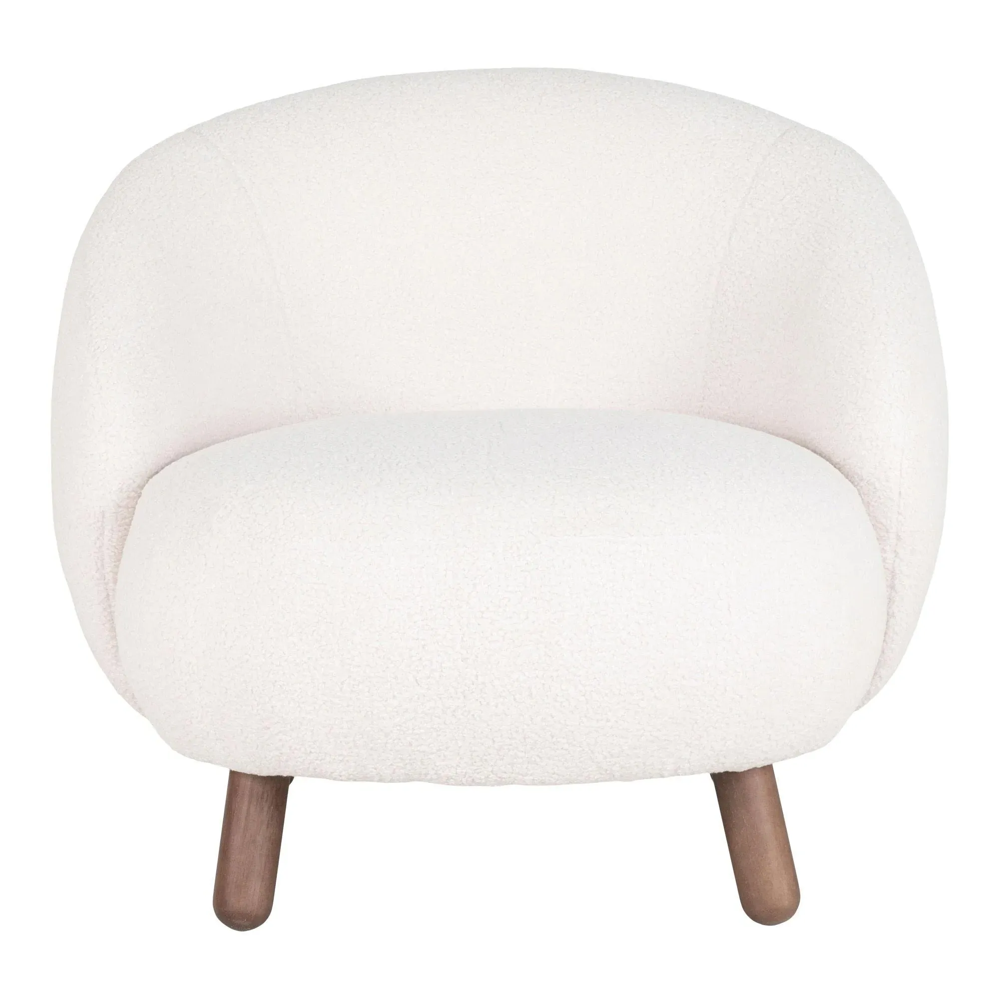 Savona Lounge Chair - White, Faux Lambskin