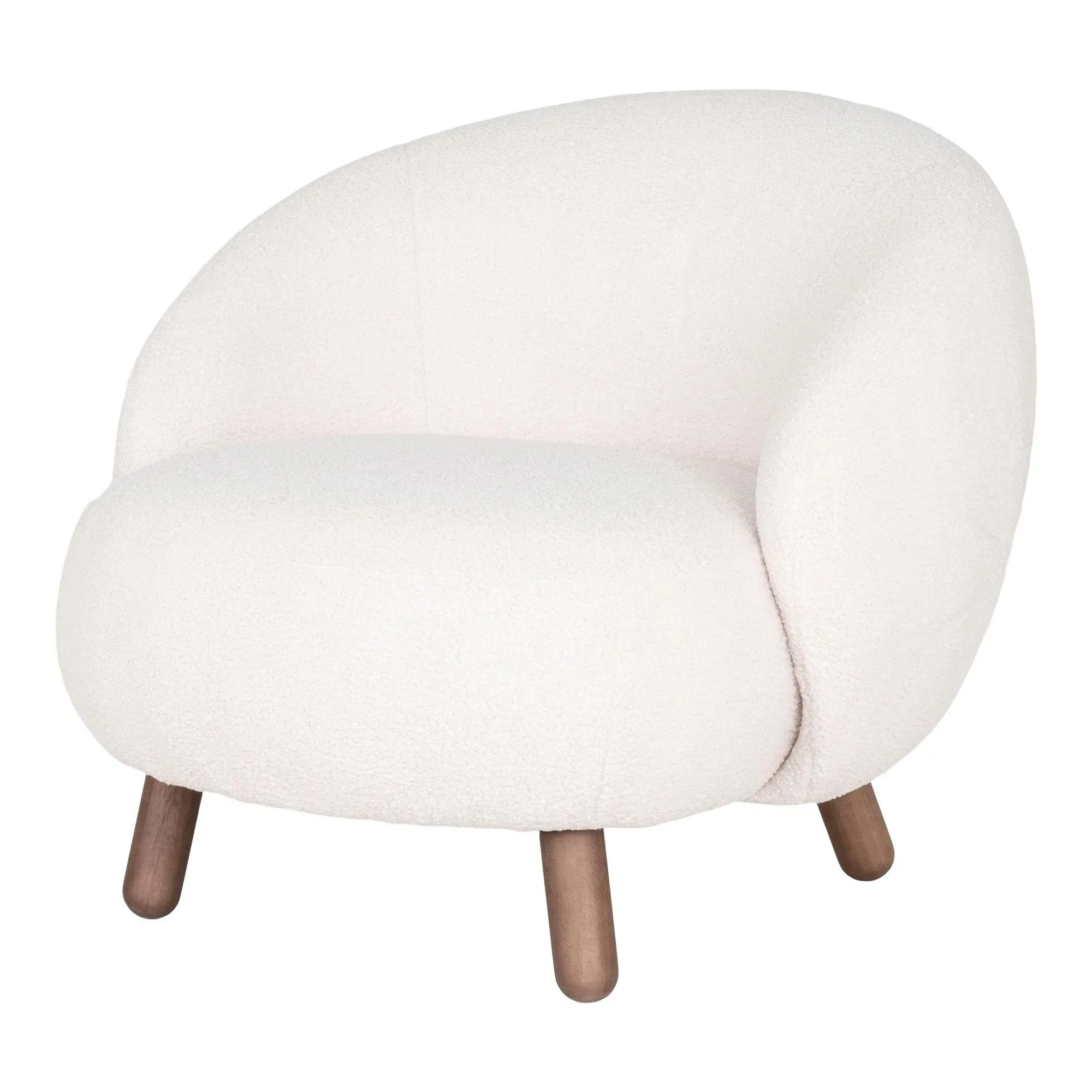 Savona Lounge Chair - White, Faux Lambskin