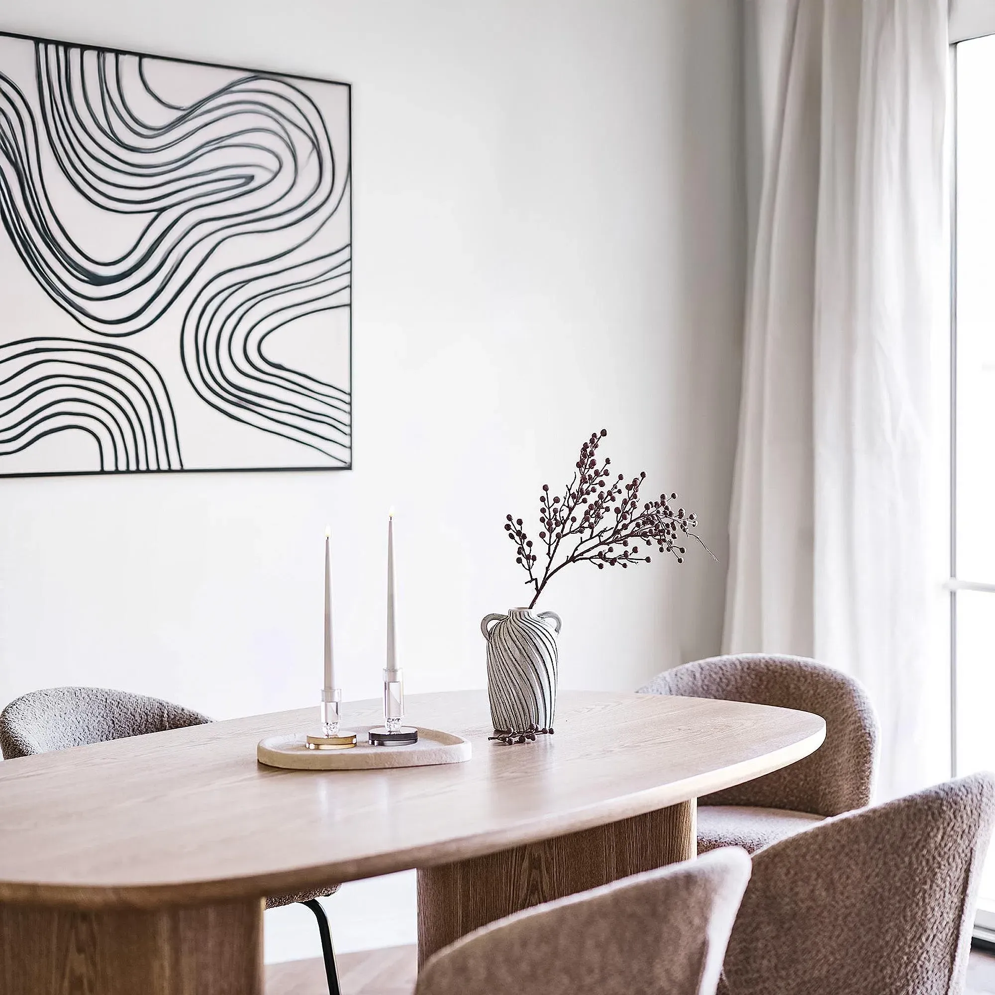 Serra 8-Seater Oval Dining Table - Natural Wood