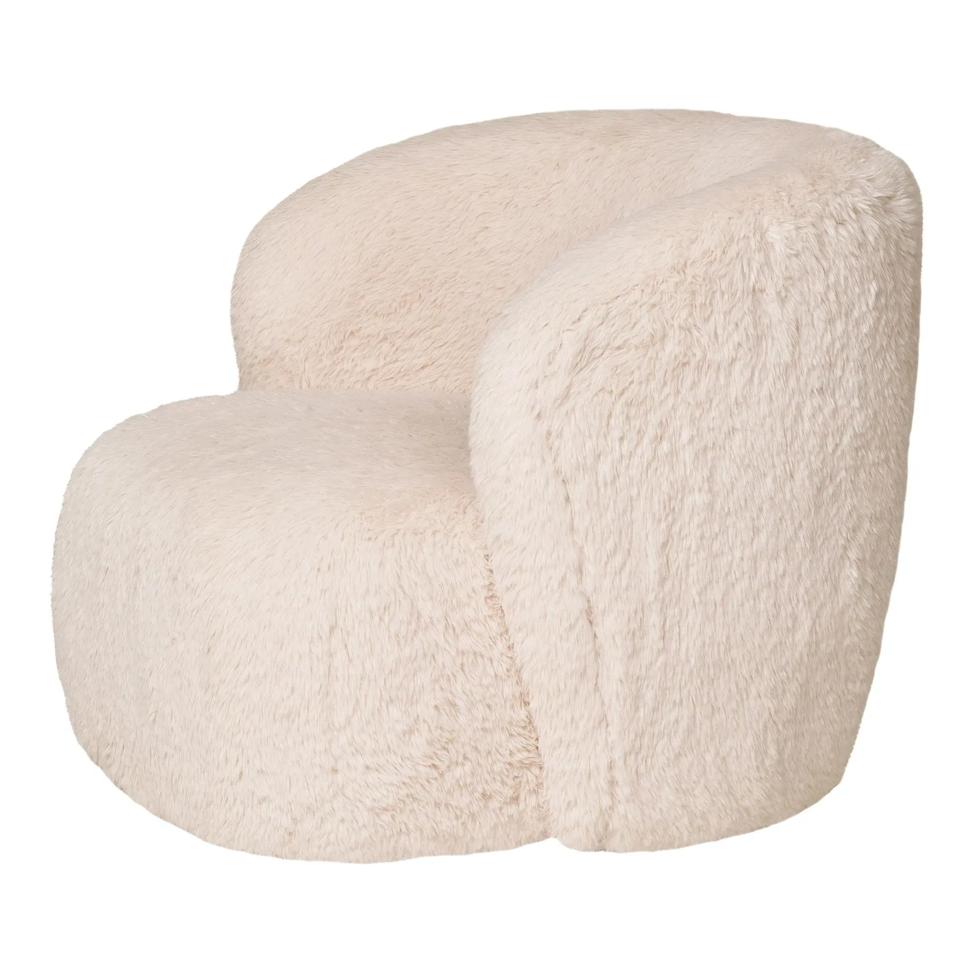 Setubal Lounge Chair - Off White, Fur