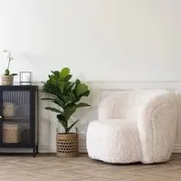 Setubal Lounge Chair - Off White, Fur