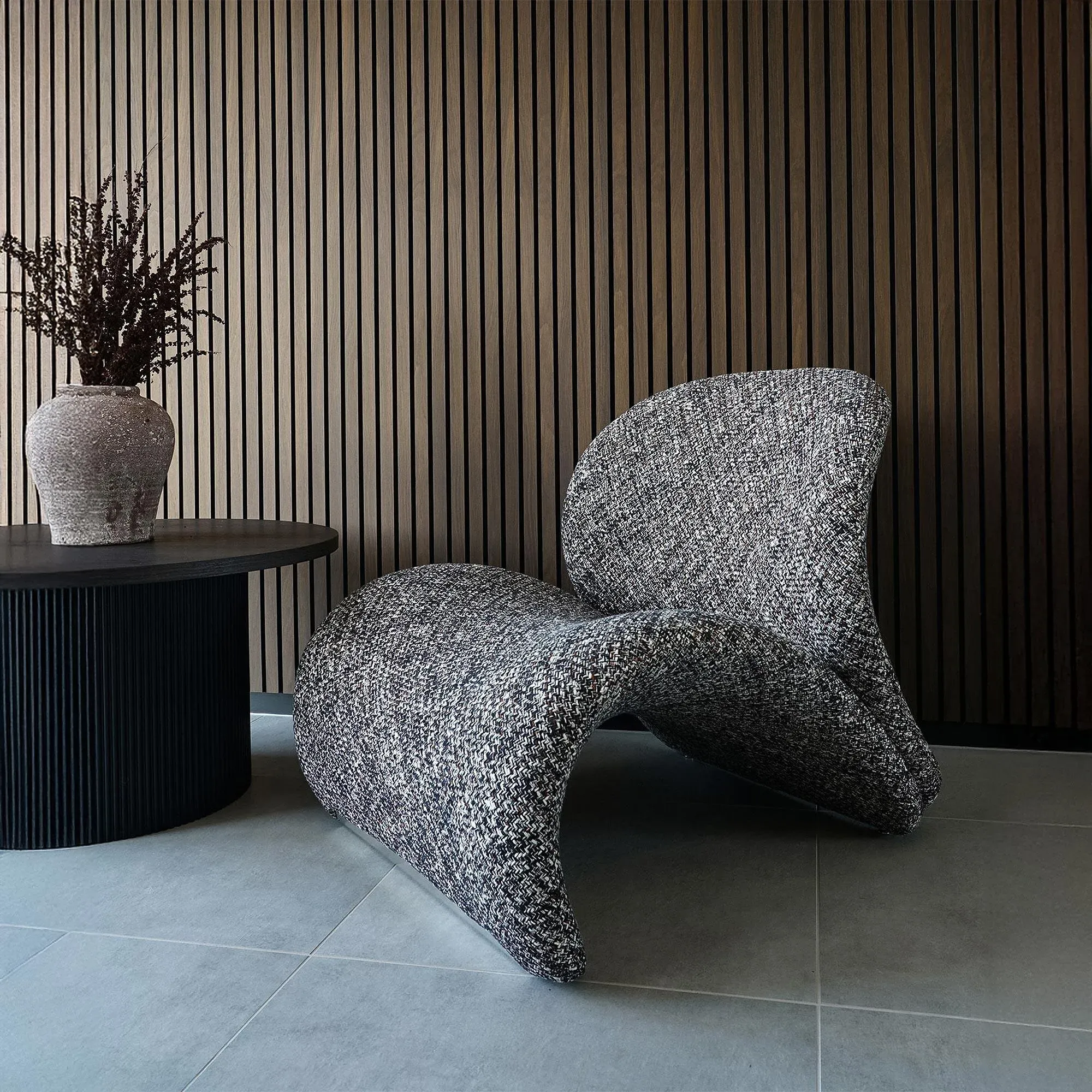 Sofia Lounge Chair - Dark Brown, Fabric