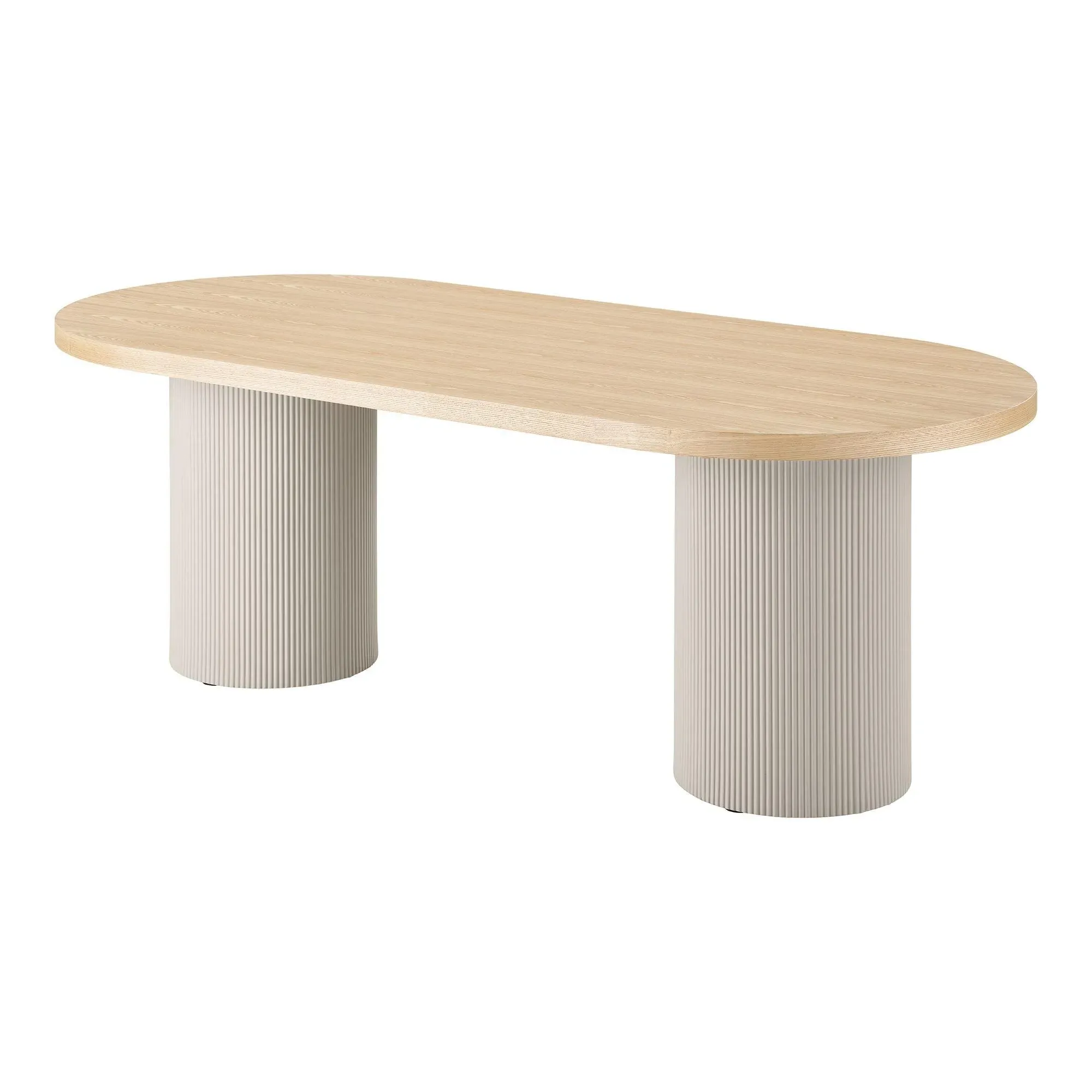 Solva 8-Seater Oval Dining Table - Natural Wood