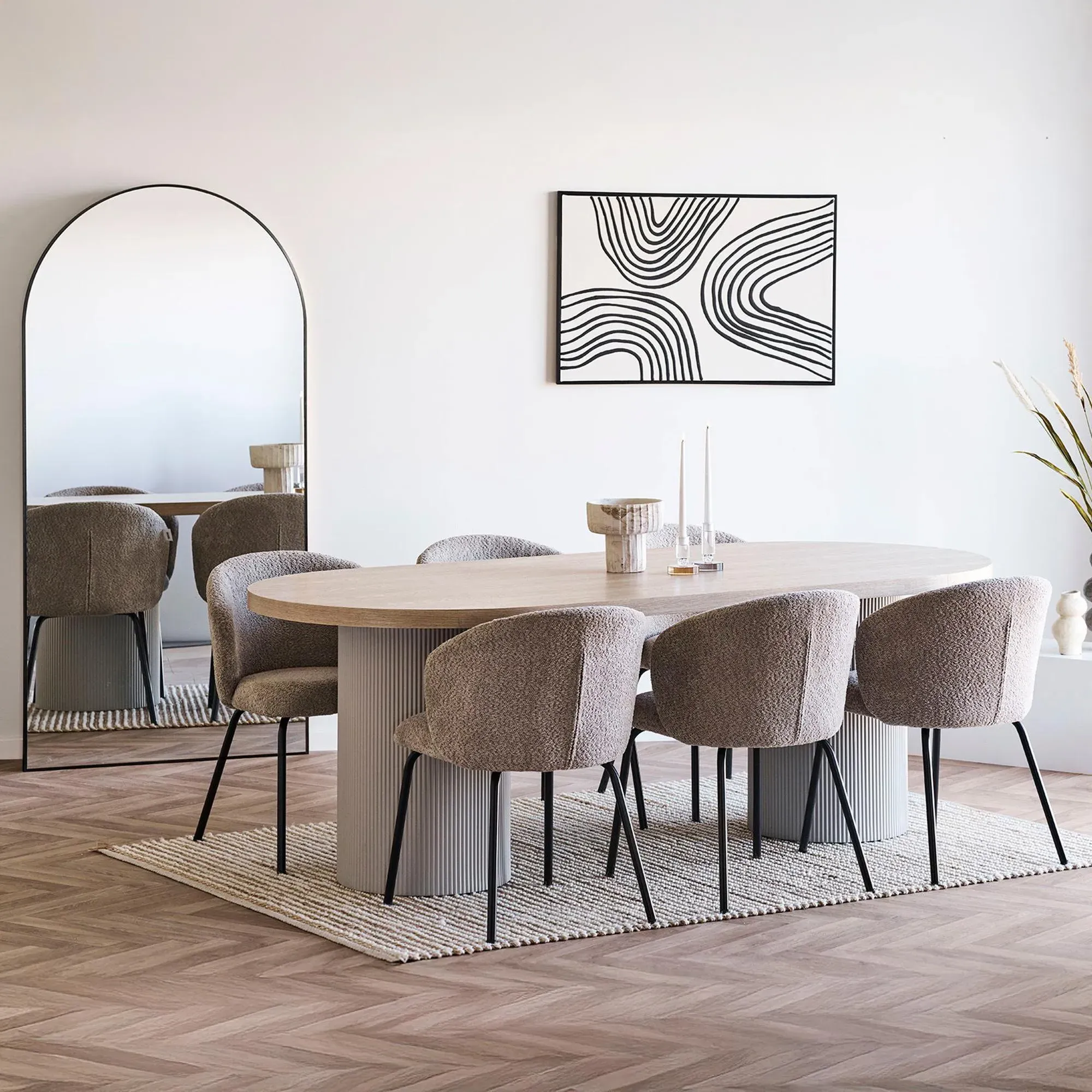 Solva 8-Seater Oval Dining Table - Natural Wood