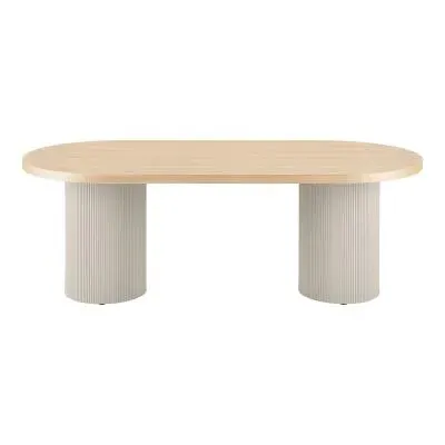 Solva 8-Seater Oval Dining Table - Natural Wood
