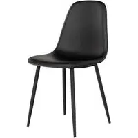 Stockholm Dining Chair Set of 2 - Black, Faux Leather