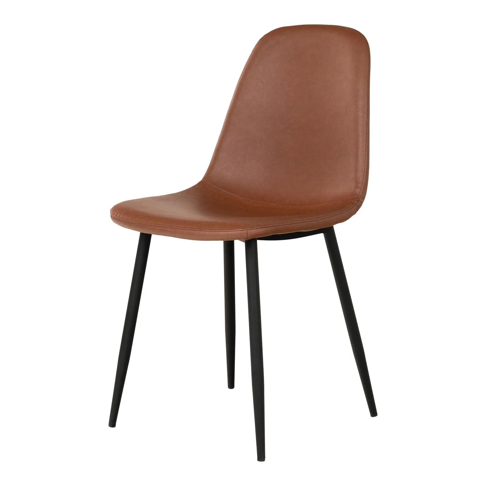 Stockholm Dining Chair Set of 2 - Brown, Faux Leather