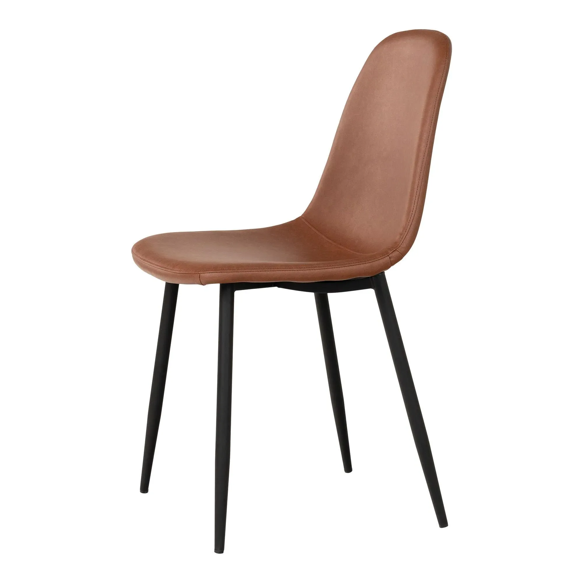 Stockholm Dining Chair Set of 2 - Brown, Faux Leather
