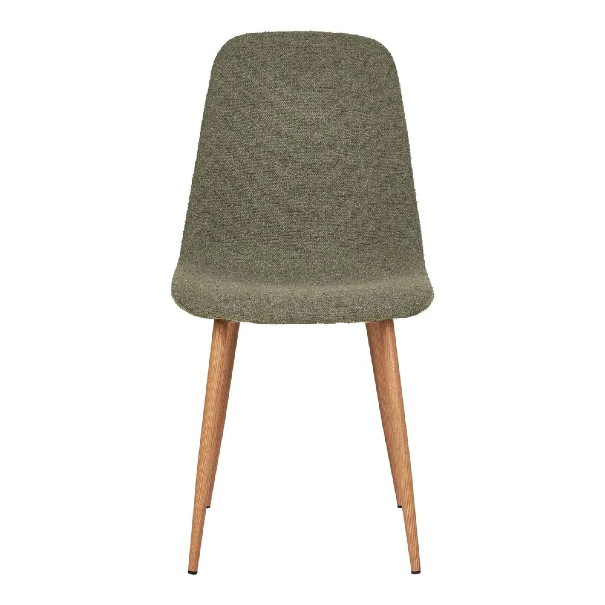Stockholm Dining Chair Set of 2 - Green, Boucle Fabric