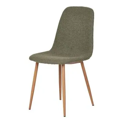 Stockholm Dining Chair Set of 2 - Green, Boucle Fabric
