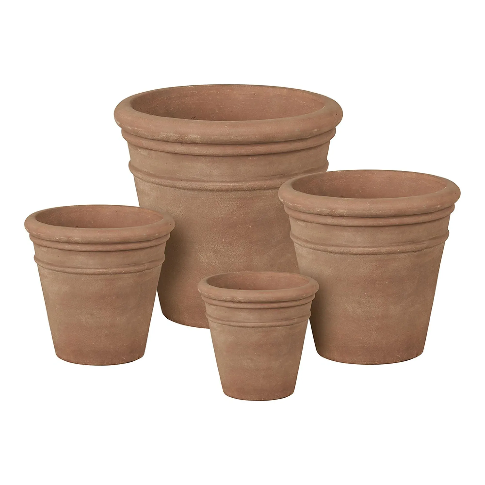 Sutton Terracotta Garden Pot Set of 4 - Brown